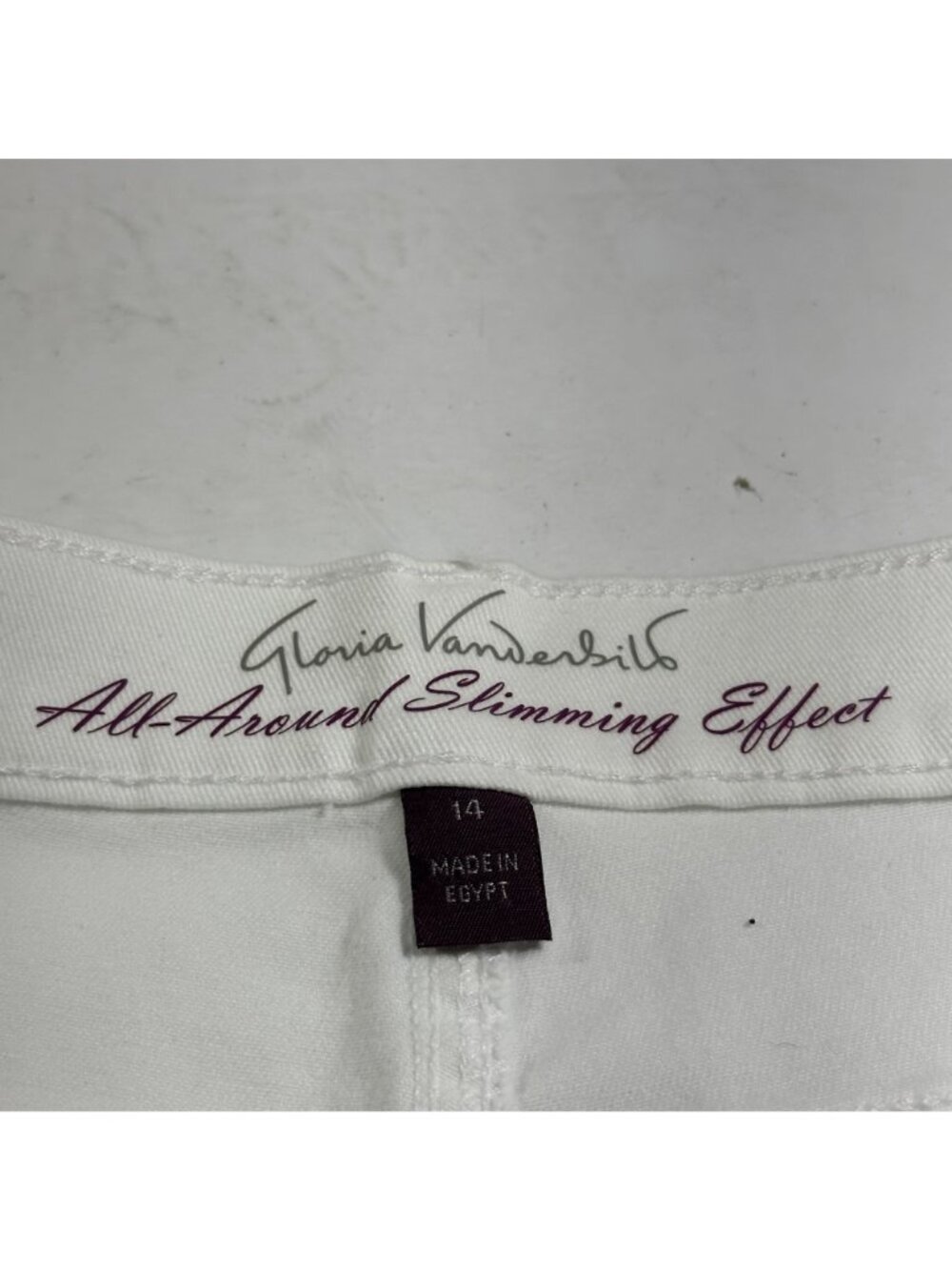 NWT Gloria Vanderbilt Womens Amanda Capri Pants White SZ14 Coastal Travel Resort - Picture 5 of 13
